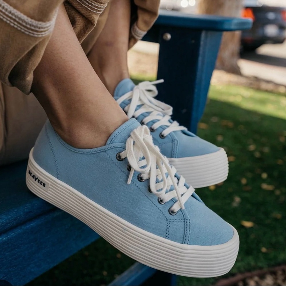 SeaVees Monterey Platform Sneaker in Light Blue